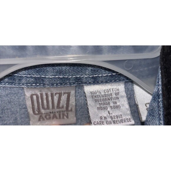 Quizz Again Blue Jean Women’s L Christmas Embroidered Winter Snowmen Shirt EUC - Picture 5 of 8